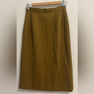 Vintage wool knee length lined pencil skirt with pockets size XS